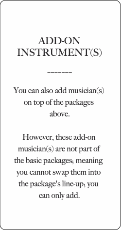 ADD-ON
INSTRUMENT(S)
–––––––
You can also add m