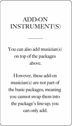 ADD-ON
INSTRUMENT(S)
–––––––
You can also add m