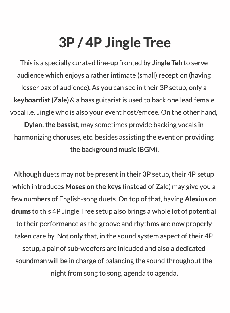 3P / 4P Jingle Tree
This is a specially curated l